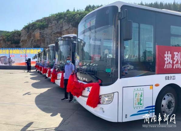 淮北市首条城际公交线路开通，安凯纯电动客车投入运营