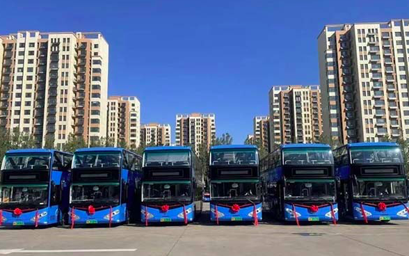 奇瑞纯电动双层巴士助力 山东省齐河县首条观光线路开通试运营